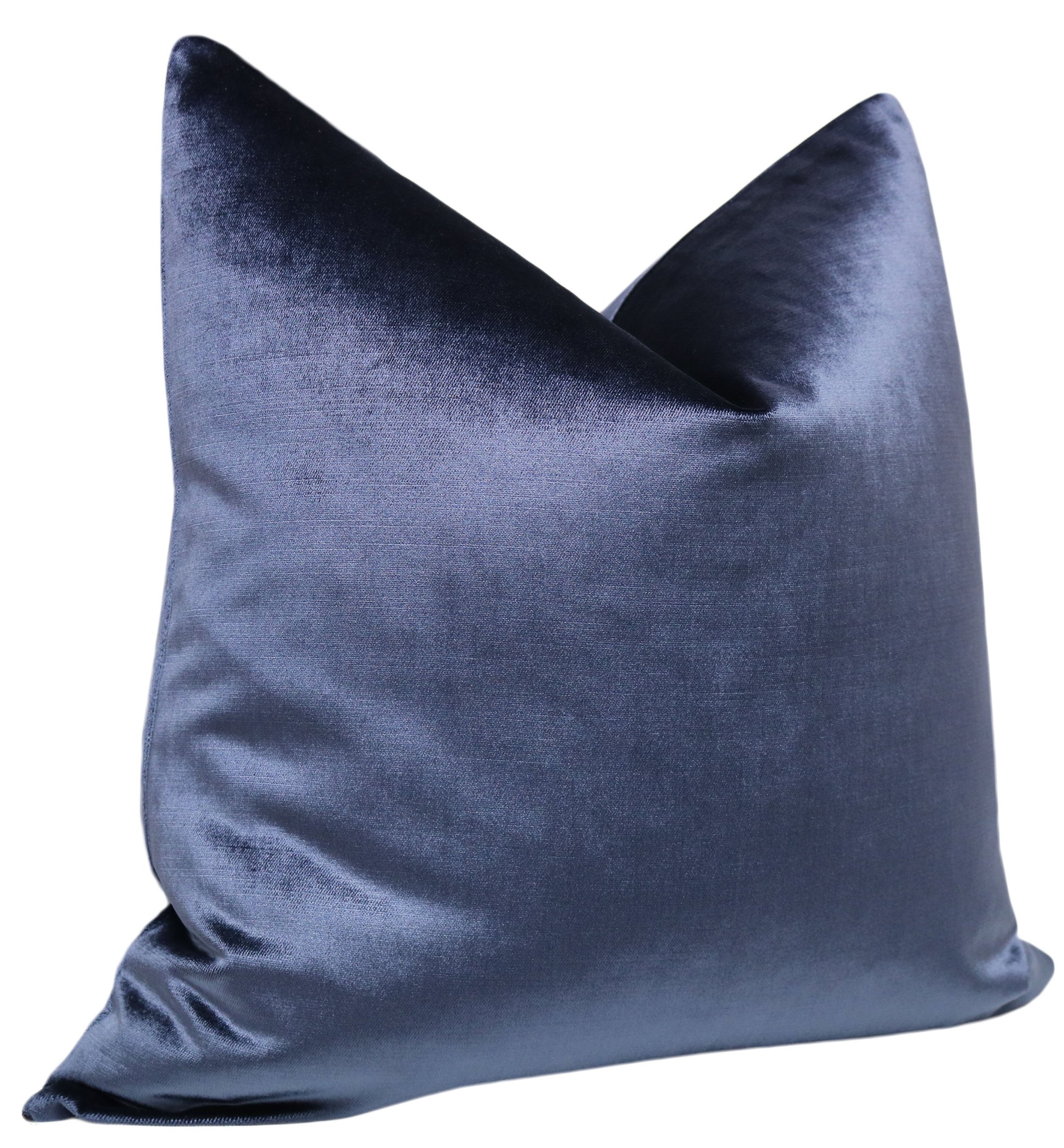 FAUX SILK VELVET // PRUSSIAN BLUE - XL LUMBAR 14" X 48" - Image 1