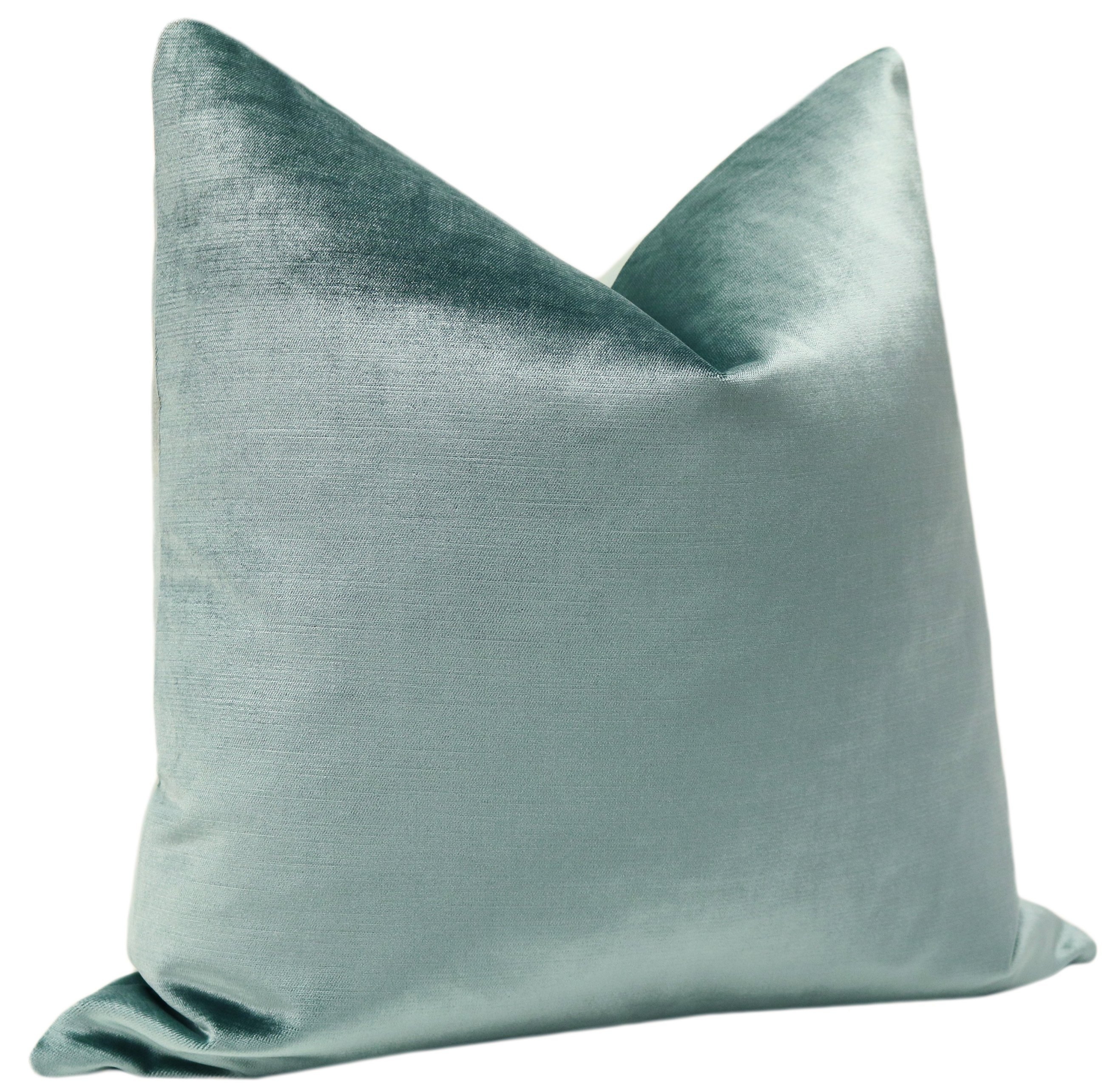 FAUX SILK VELVET // TURKISH BLUE - 14" X 24" - Image 1