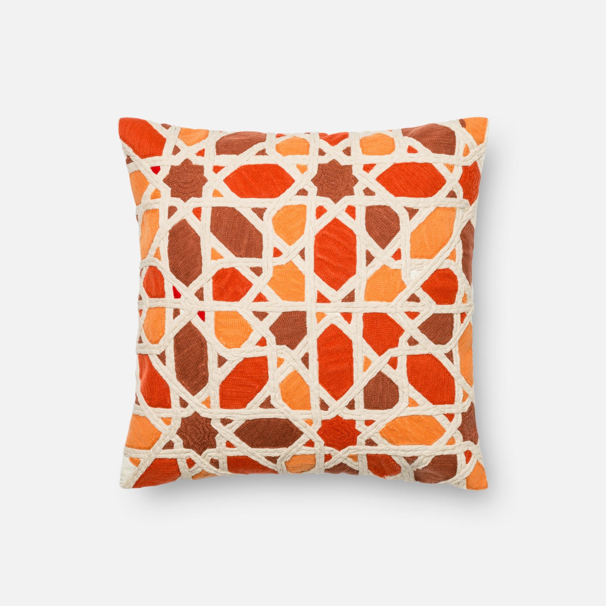 PILLOWS - ORANGE / RED - 18" X 18" Cover w/Down - Image 0