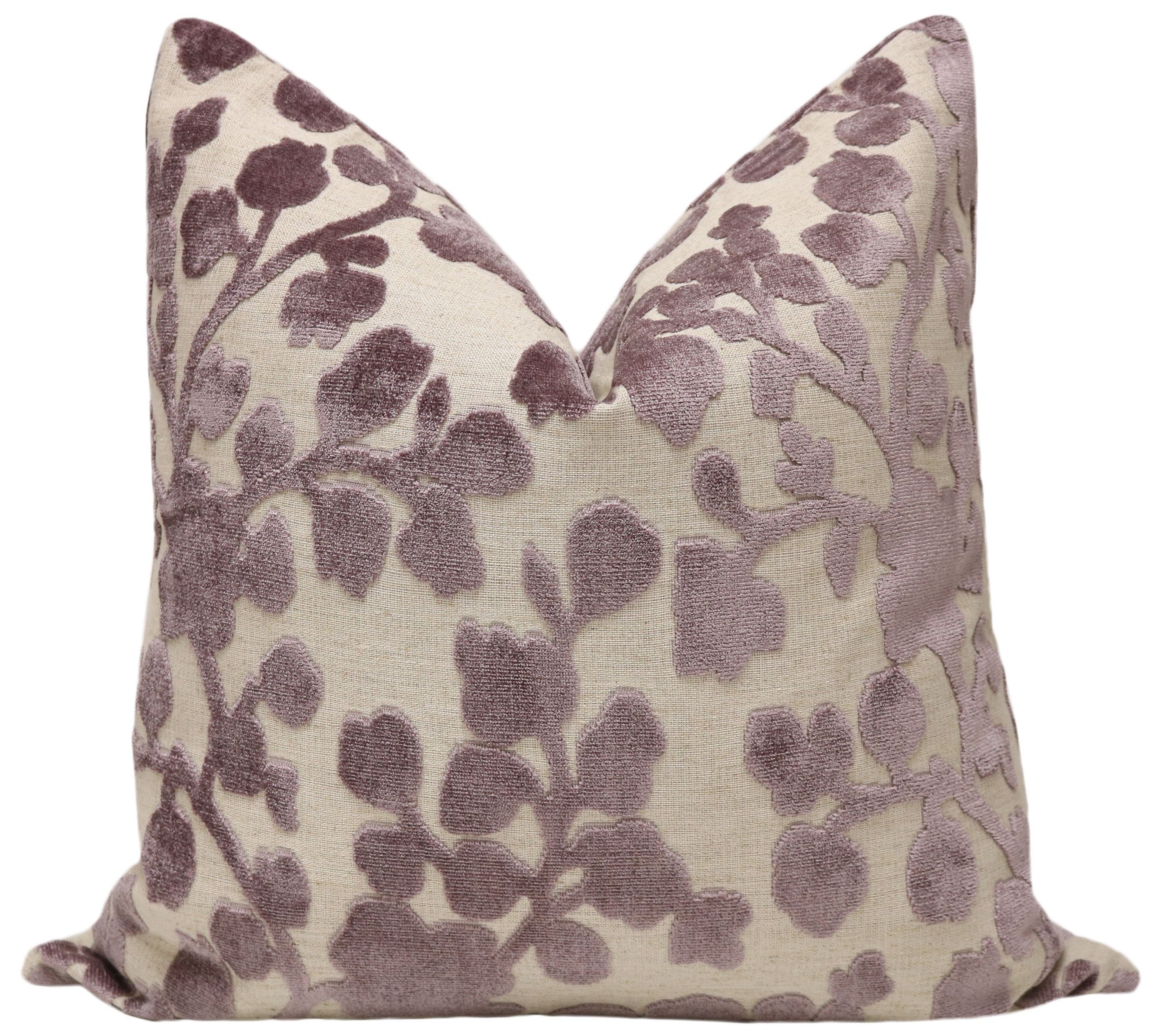 BLOSSOM CUT VELVET // SMOKEY AMETHYST - 14" X 24" - Image 0