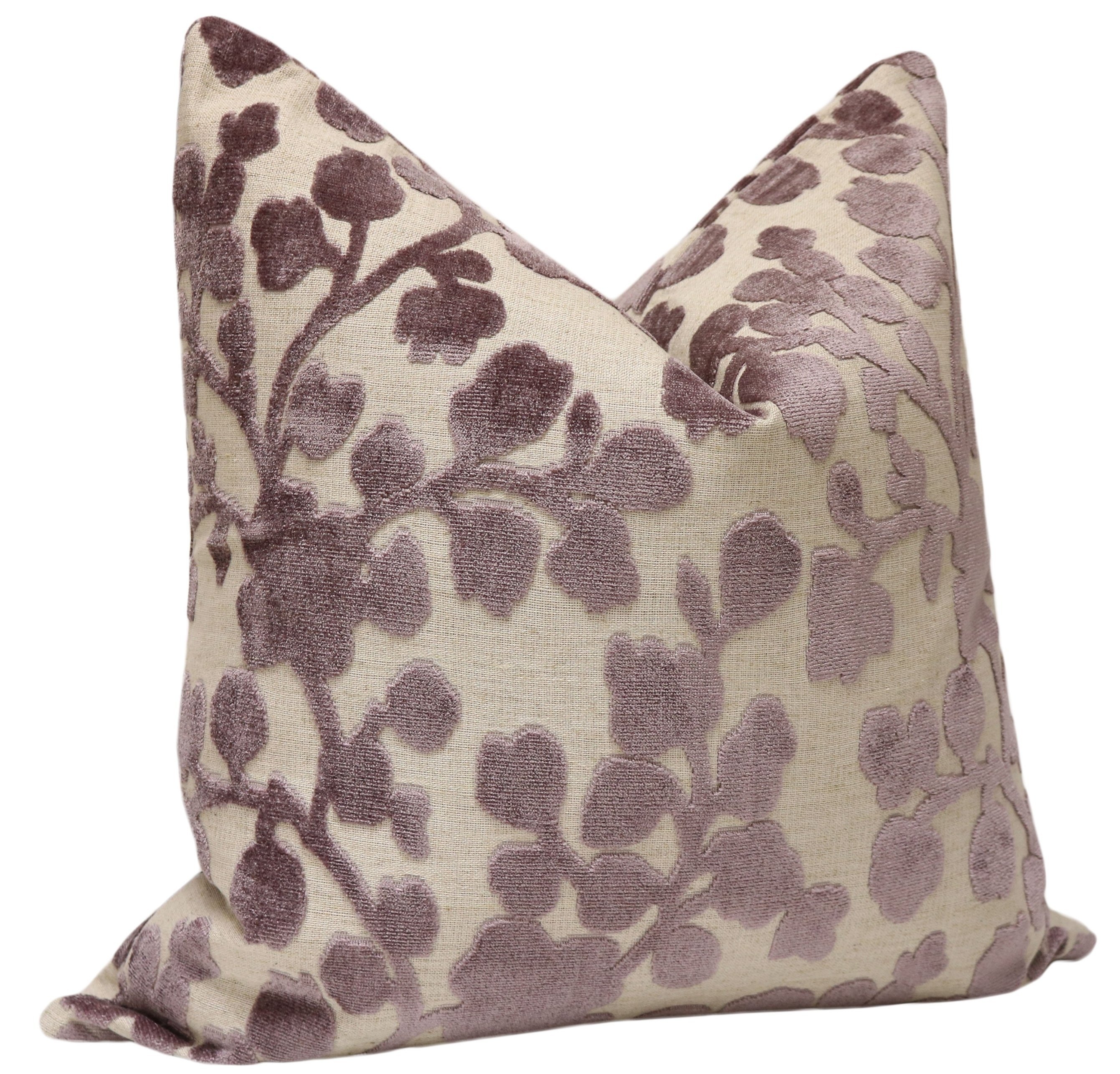 BLOSSOM CUT VELVET // SMOKEY AMETHYST - 15" X 22" - Image 1