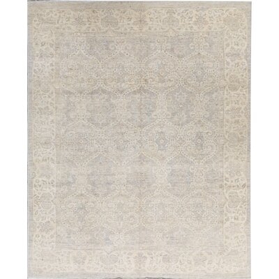 Ziegler Oriental Hand-Knotted Wool Gray/Ivory Area Rug - Image 0