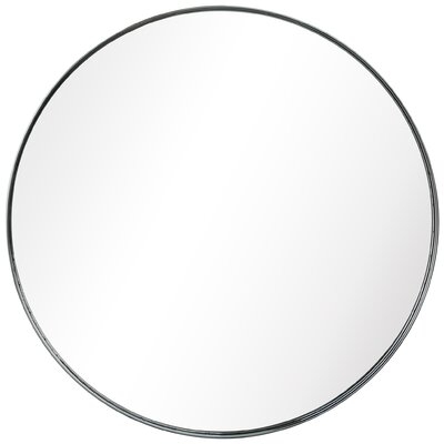 30 In. X 30 In. Ultra Round Polished Silver Stainless Steel Framed Wall Mirror - Image 0