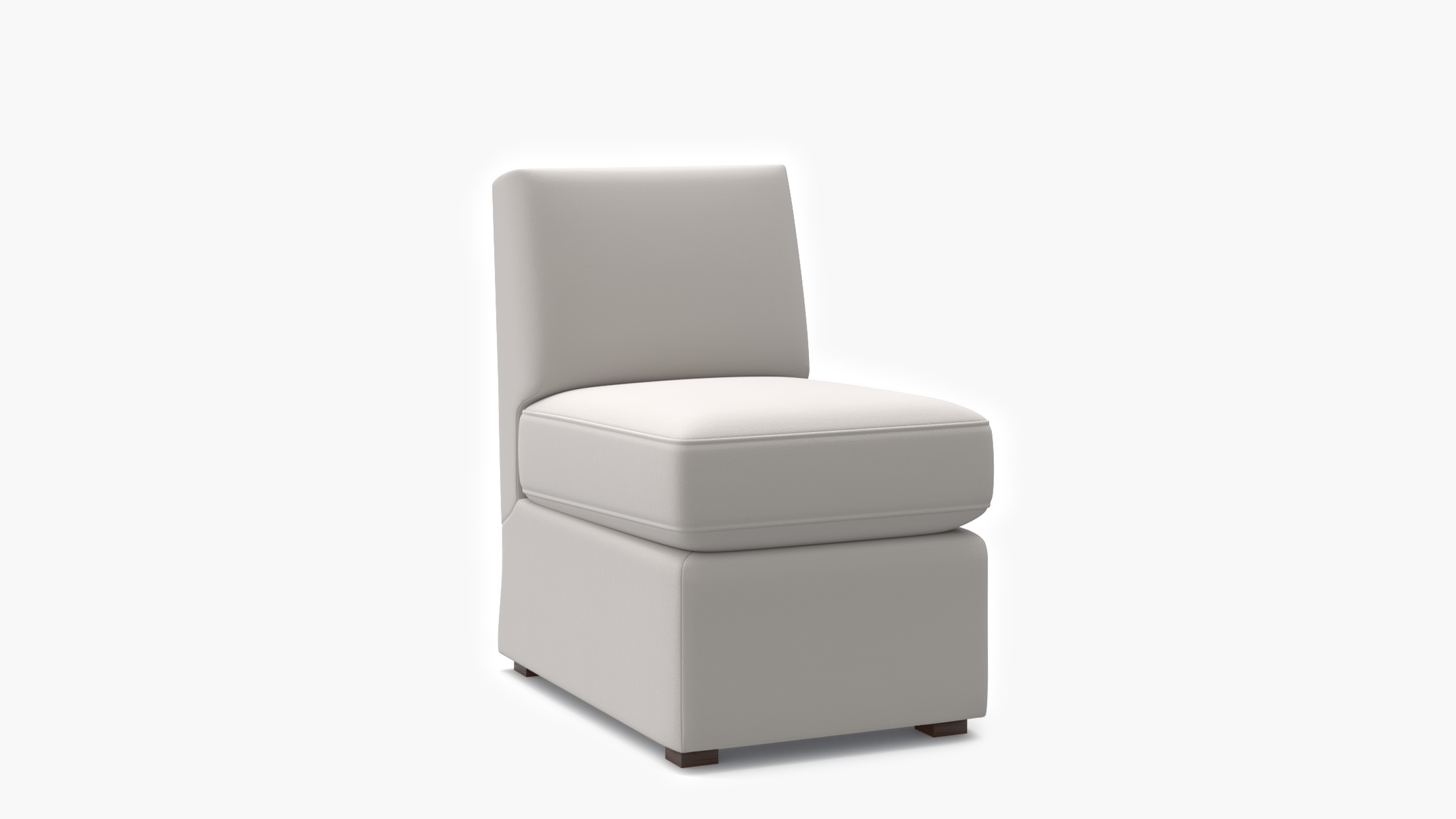 Petite Slipper Chair, White Performance Velvet - Image 1