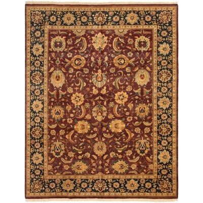 One-of-a-Kind Drachten Hand-Knotted New Age Pako Persian 18/20 Red/Black 9'1" x 11'7" Wool Area Rug - Image 0