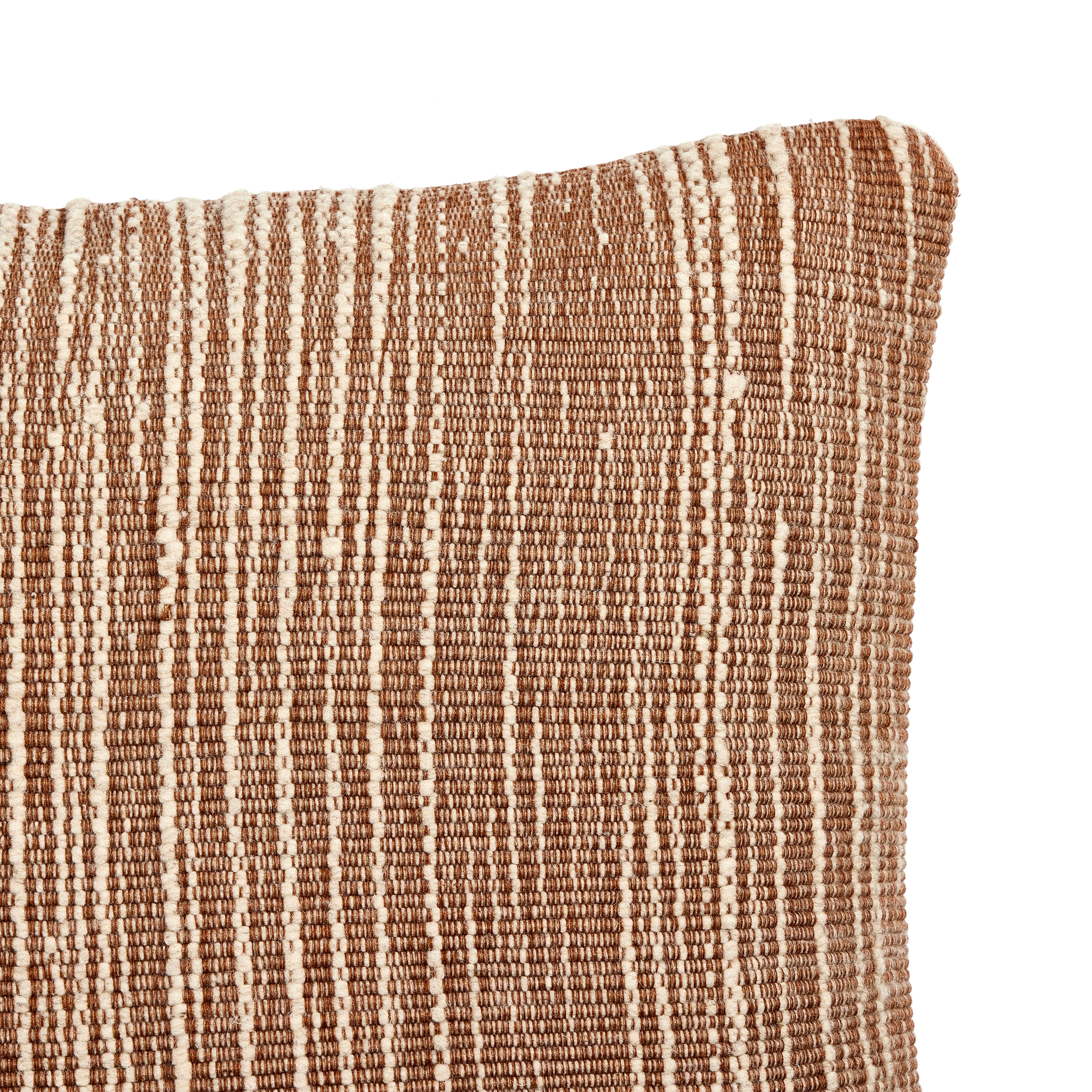 Handwoven Stripe Wool Pillow-Ntrl-20x20 - Image 2