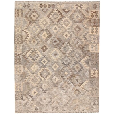 One-of-a-Kind Coryion Hand-Knotted New Age Kilim Light Gray 5' x 6'6" Wool Area Rug - Image 0