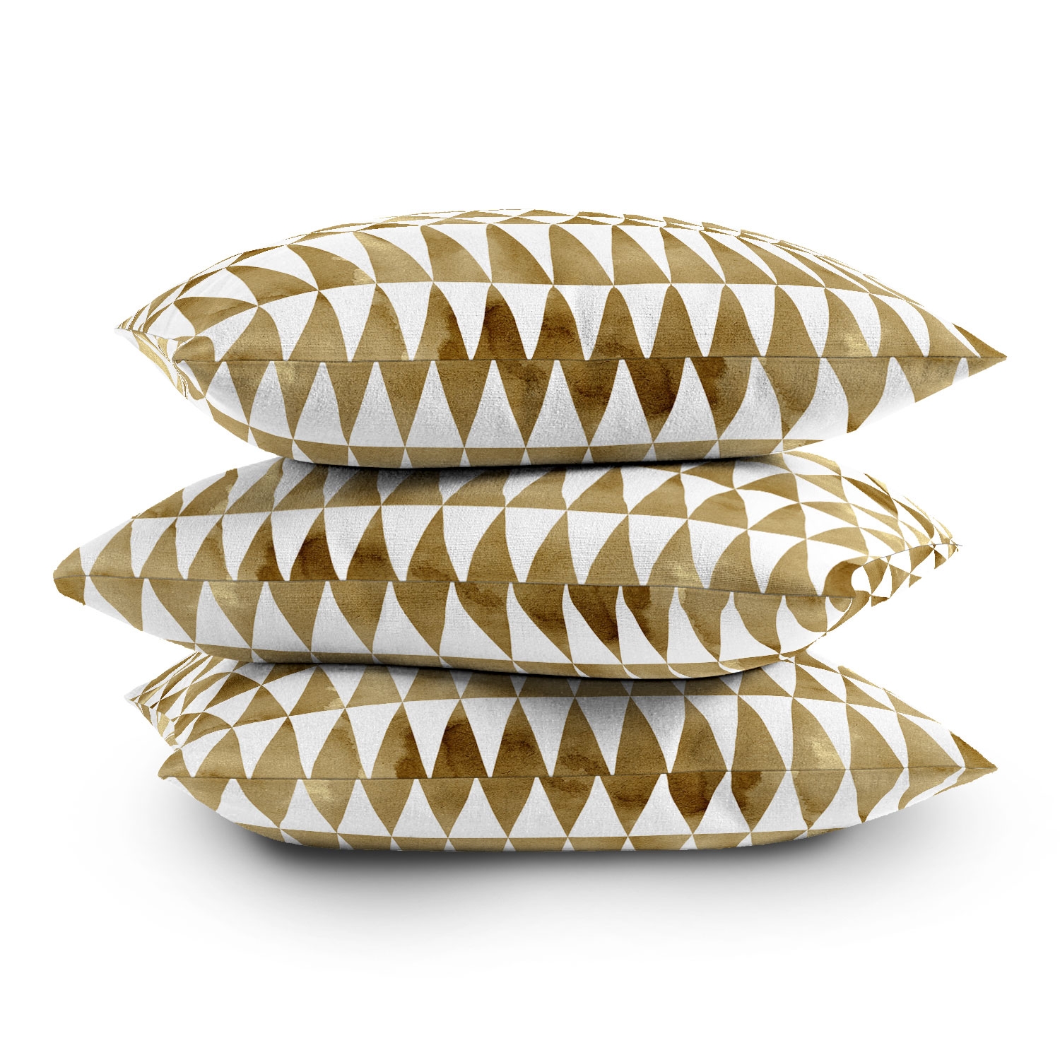 Triangle Pattern Gold by Georgiana Paraschiv - Outdoor Throw Pillow 18" x 18" - Image 3