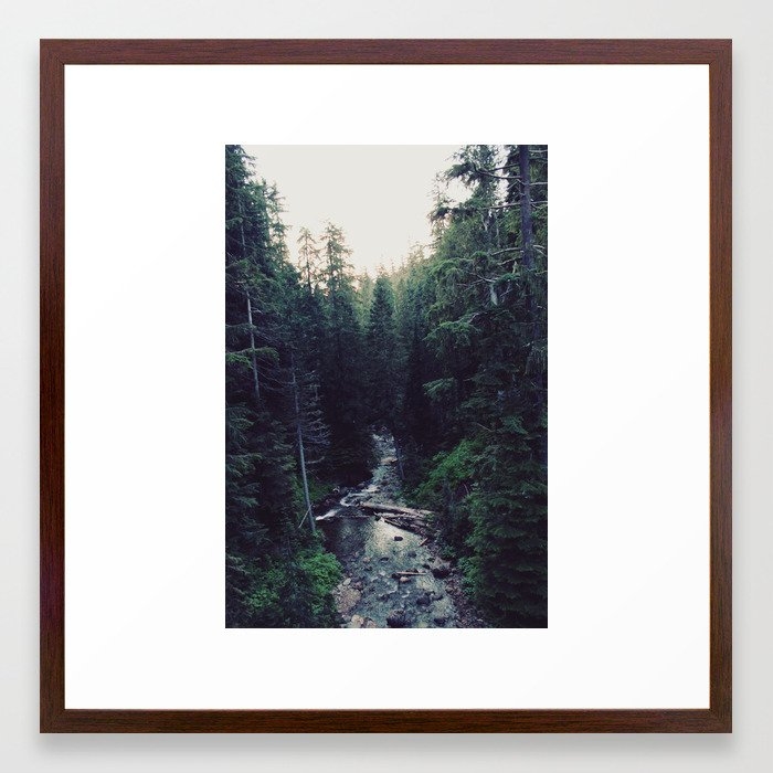 Oregon X Rainier Creek Framed Art Print by Leah Flores - Conservation Walnut - Medium(Gallery) 20" x 20"-22x22 - Image 0