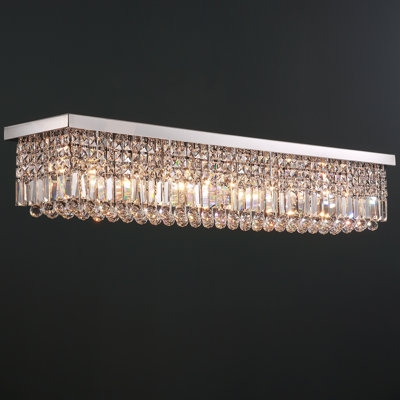 Casey-Rae 8 - Light Kitchen Island Rectangle Chandelier with Crystal Accents - Image 0
