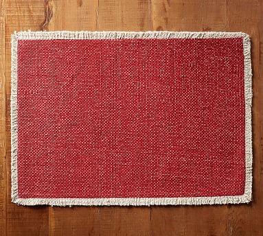 Mason Cotton Fringe Placemats, Set of 4 - Red - Image 0