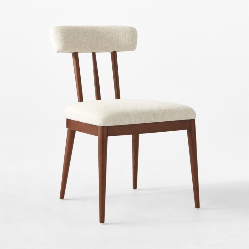 Arcos Oak Wood and Ivory Upholstered Dining Chair Set of 4 - Image 10