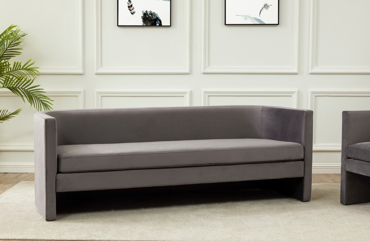Rosabeth Curved Sofa - Slate Grey - Image 1