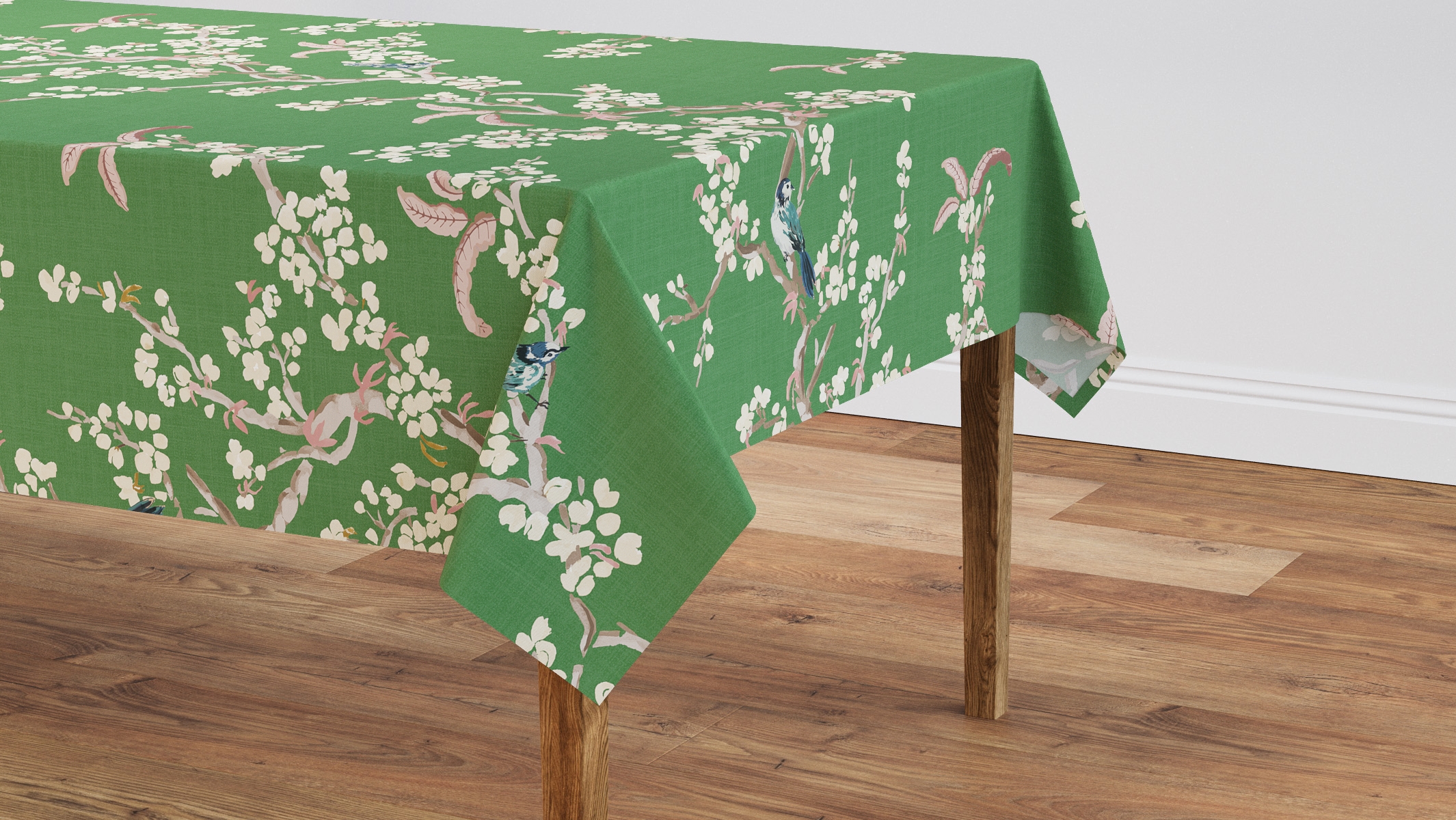 Tablecloth 56" x 108", Jade Cherry Blossom, 56" x 108" - Image 0