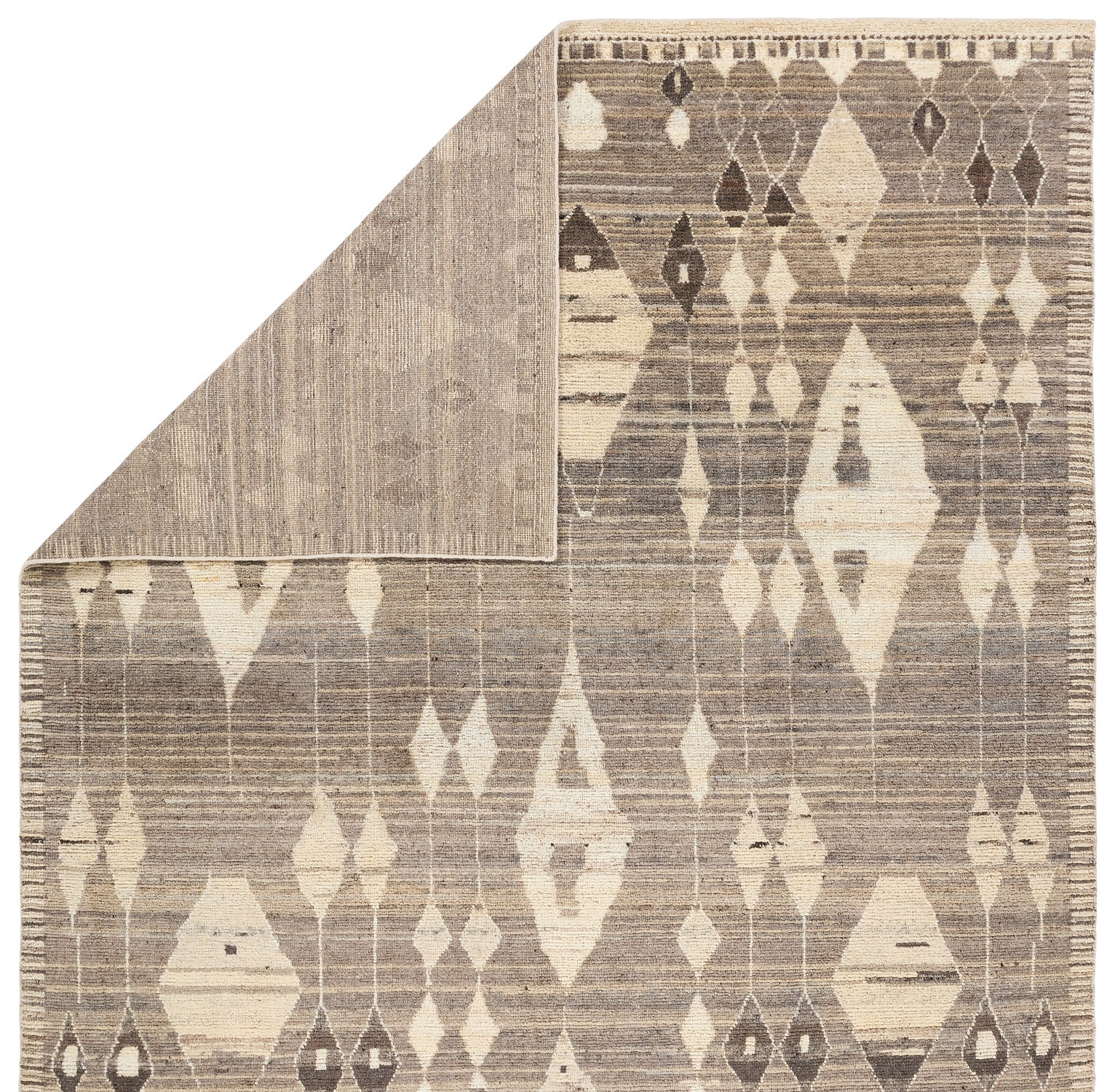 Tonnara ZRA02 Handknotted Trellis Tan and Cream Area Rug (6'x9') - Image 2