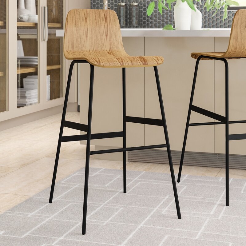 Gus* Modern Lecture Bar & Counter Stool Seat Height: Bar Stool (30" Seat Height), Color: Ash Natural - Image 0