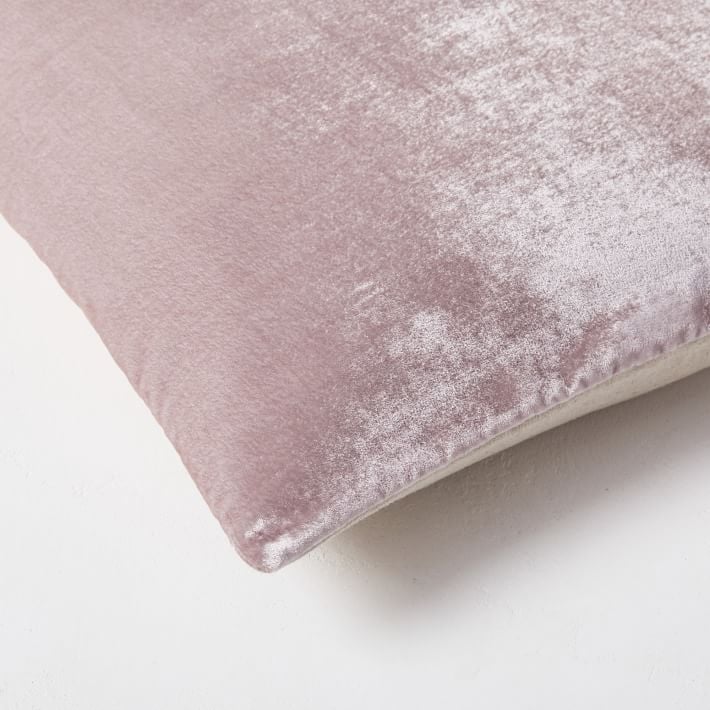 Lush Velvet Pillow Cover, Dusty Blush, 21" x 12" - Image 1
