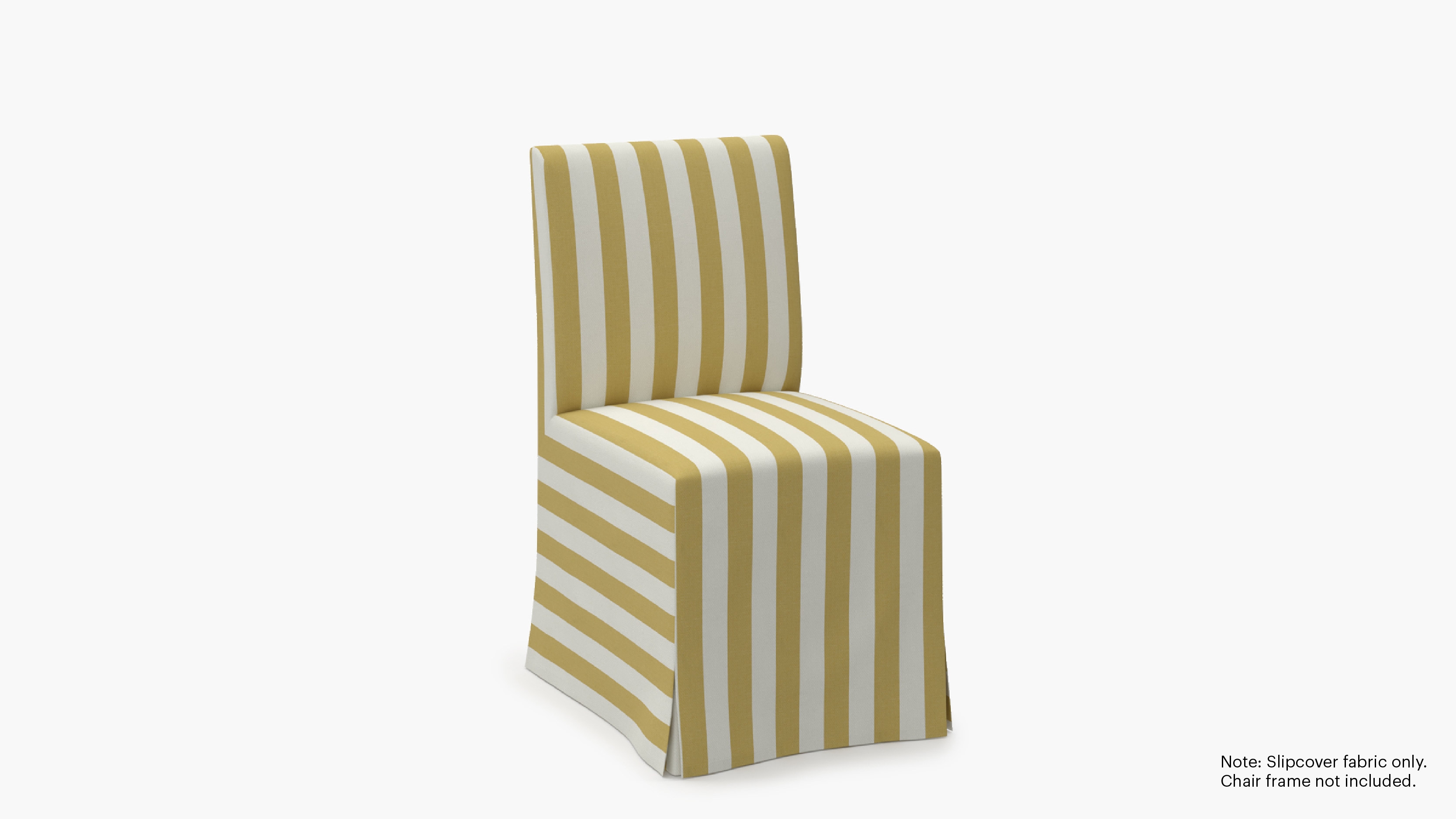 Slipcovered Signature Dining Chair - Cover Only, Citrine Cabana Stripe - Image 1