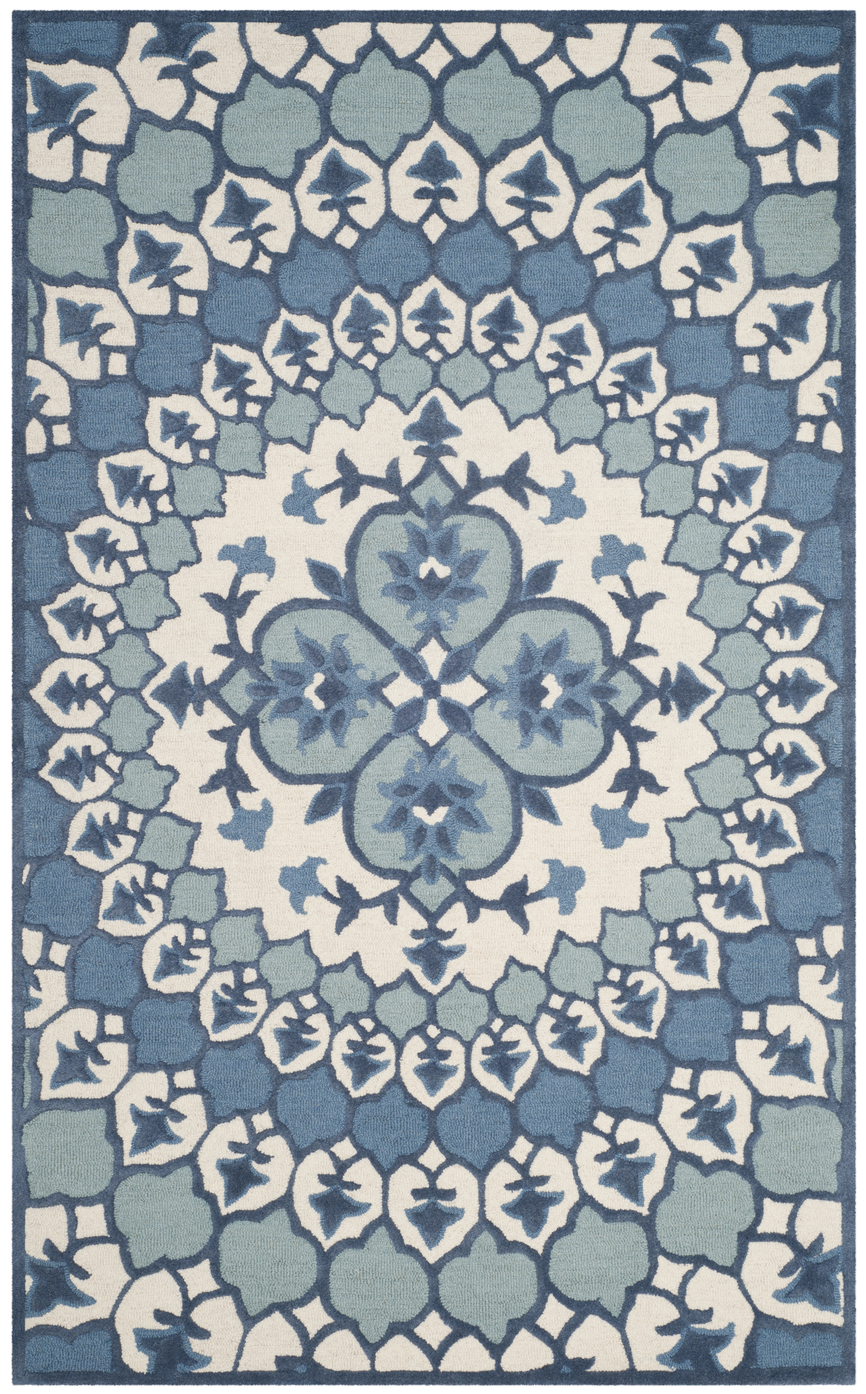Arlo Home Hand Tufted Area Rug, BLG610G, Ivory/Blue,  5' X 8' - Image 0