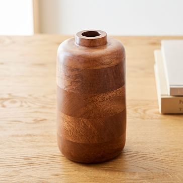Wood Vase, Cool Walnut, 7 inches - Image 0