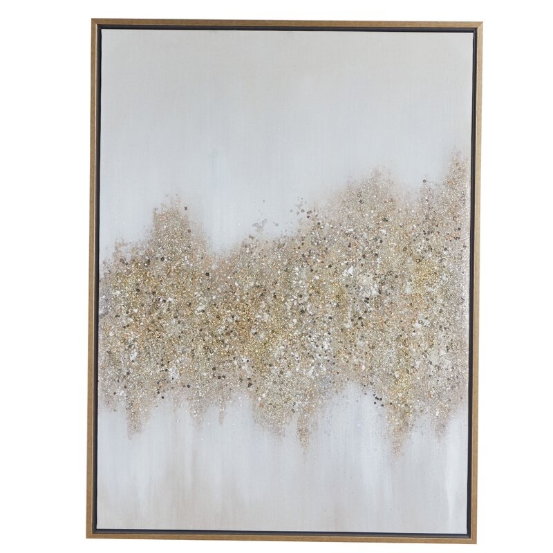 Gold & Gray Abstract Textured Canvas Wall Art, Gold, 30" x 40" - Image 0