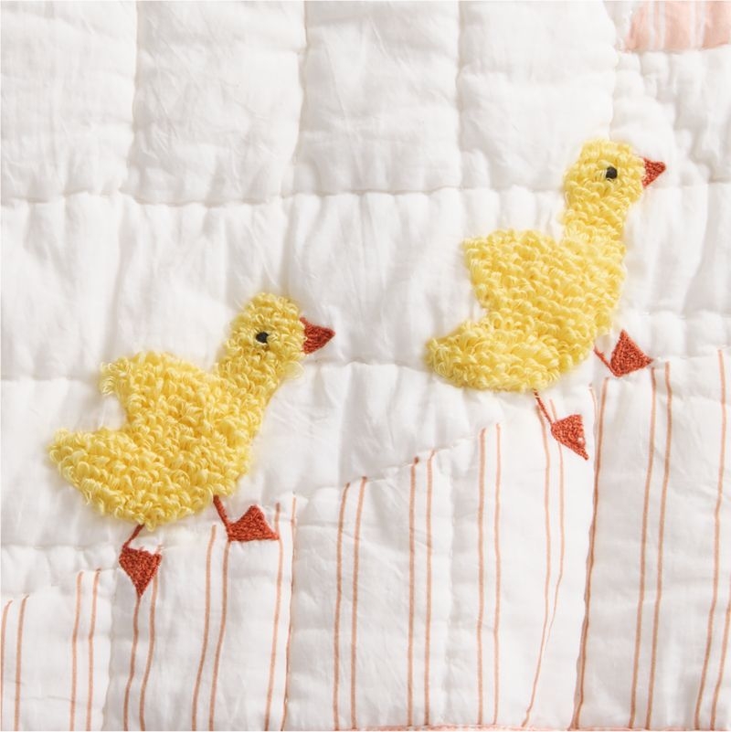 Pata Sunwashed Patchwork Organic Cotton Reversible Baby Crib Quilt - Image 4