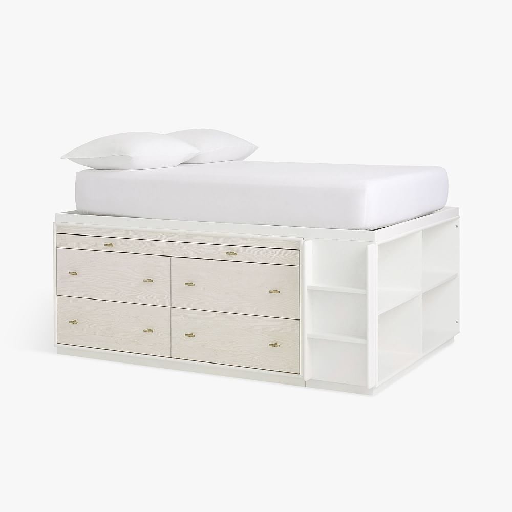 west elm x pbt Modernist Captain's Bed, Twin, White/Wintered Wood - Image 0