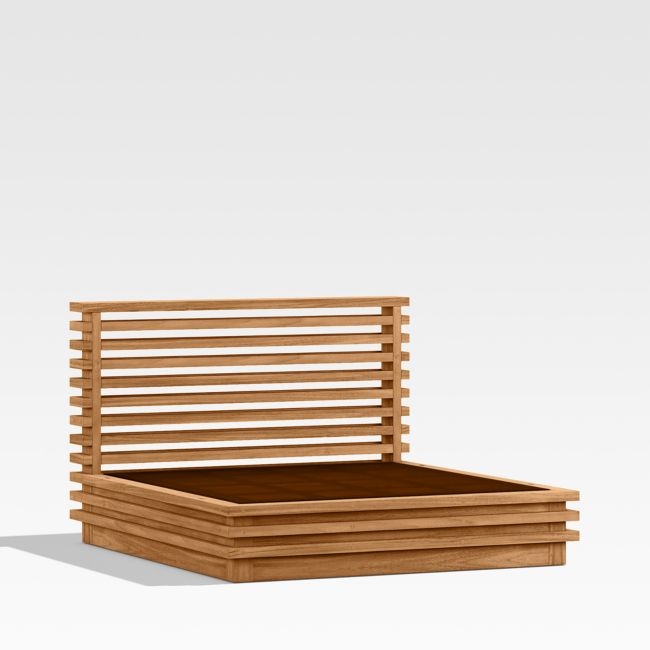 Batten Natural Teak Outdoor Armless Chair Frame - Image 0