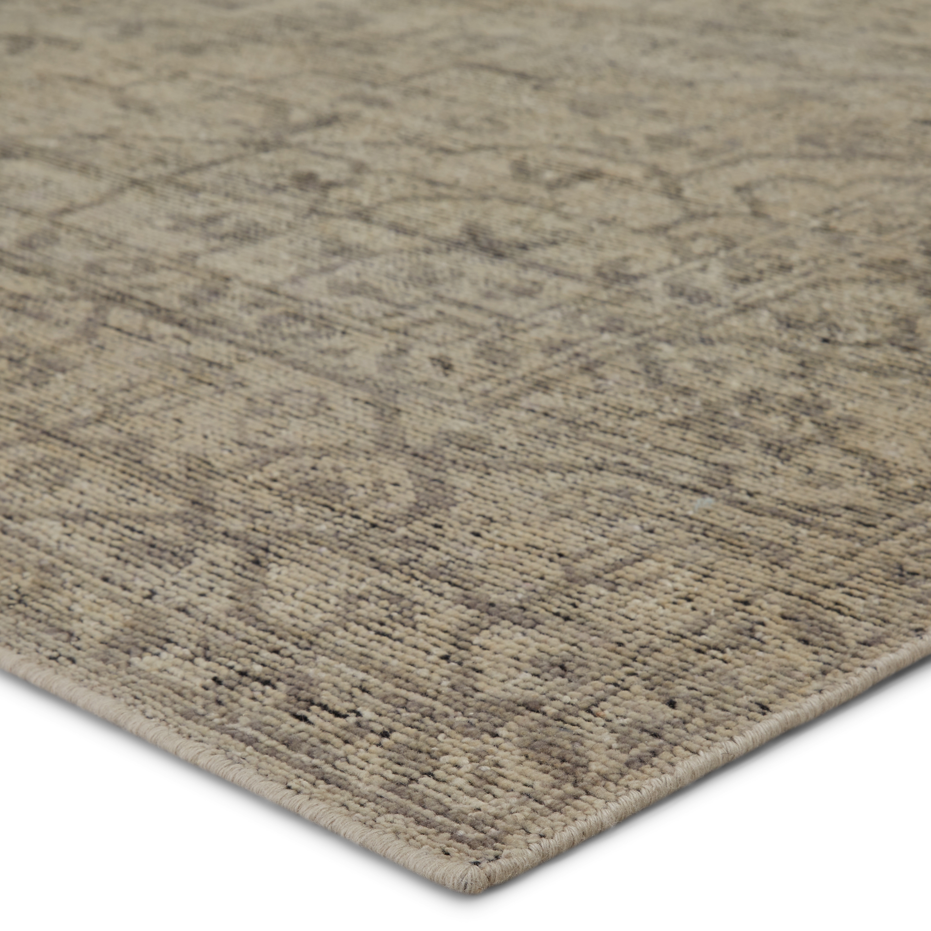 Camber Hand-Knotted Medallion Gray/ Cream Area Rug (6'X9') - Image 1