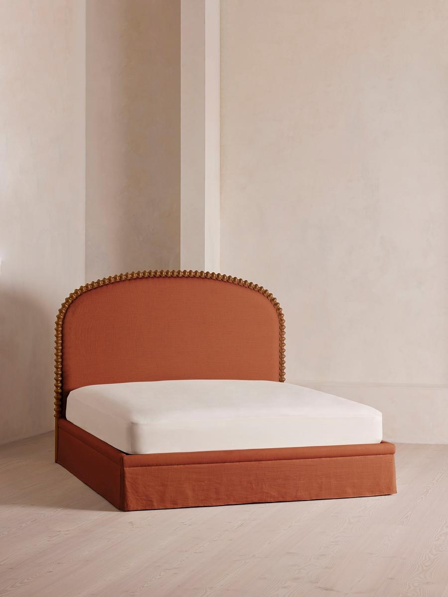 Mika Bed, Queen, Linen, Antique Rose, US - Image 0