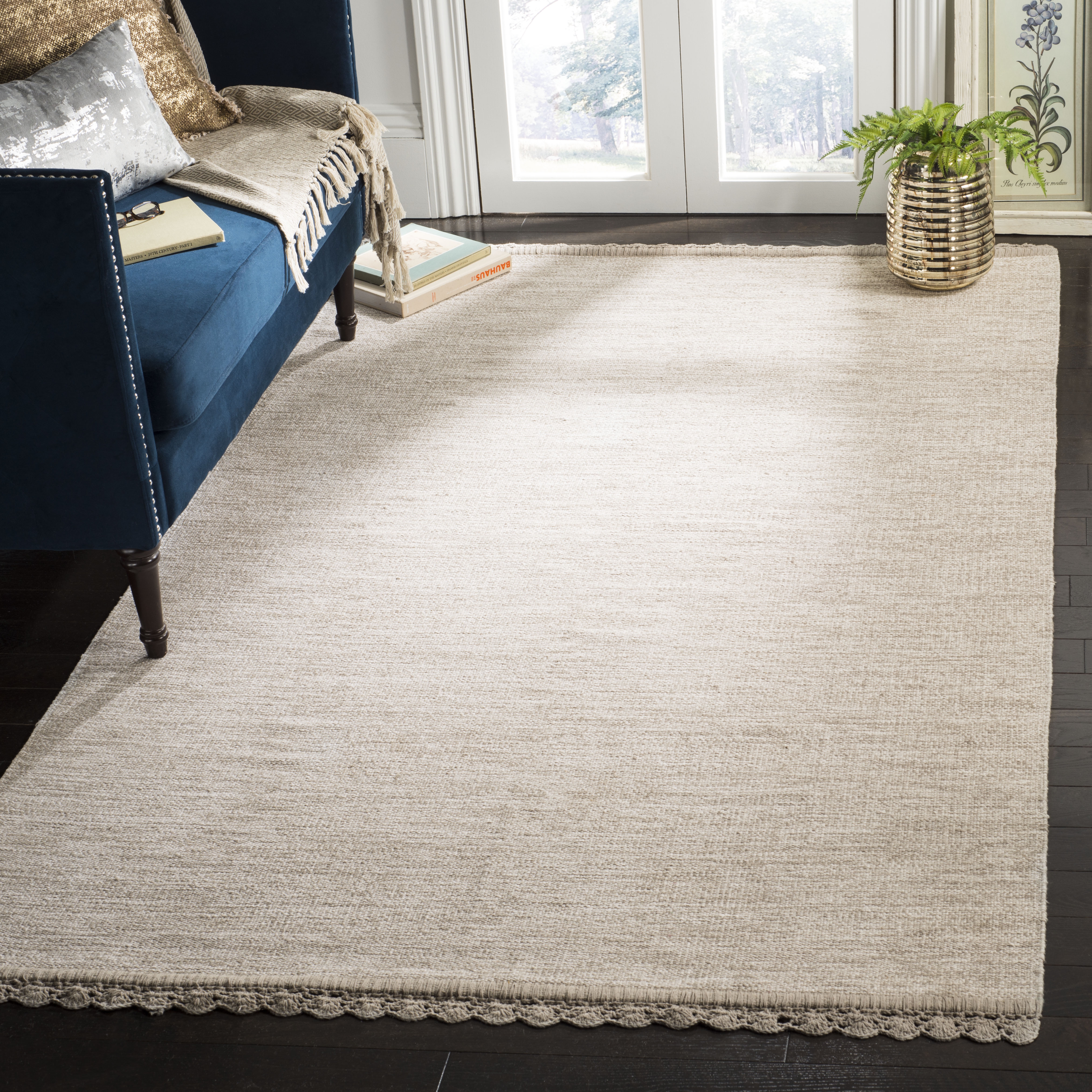 Arlo Home Hand Woven Area Rug, MTK615R, Beige,  5' X 8' - Image 1