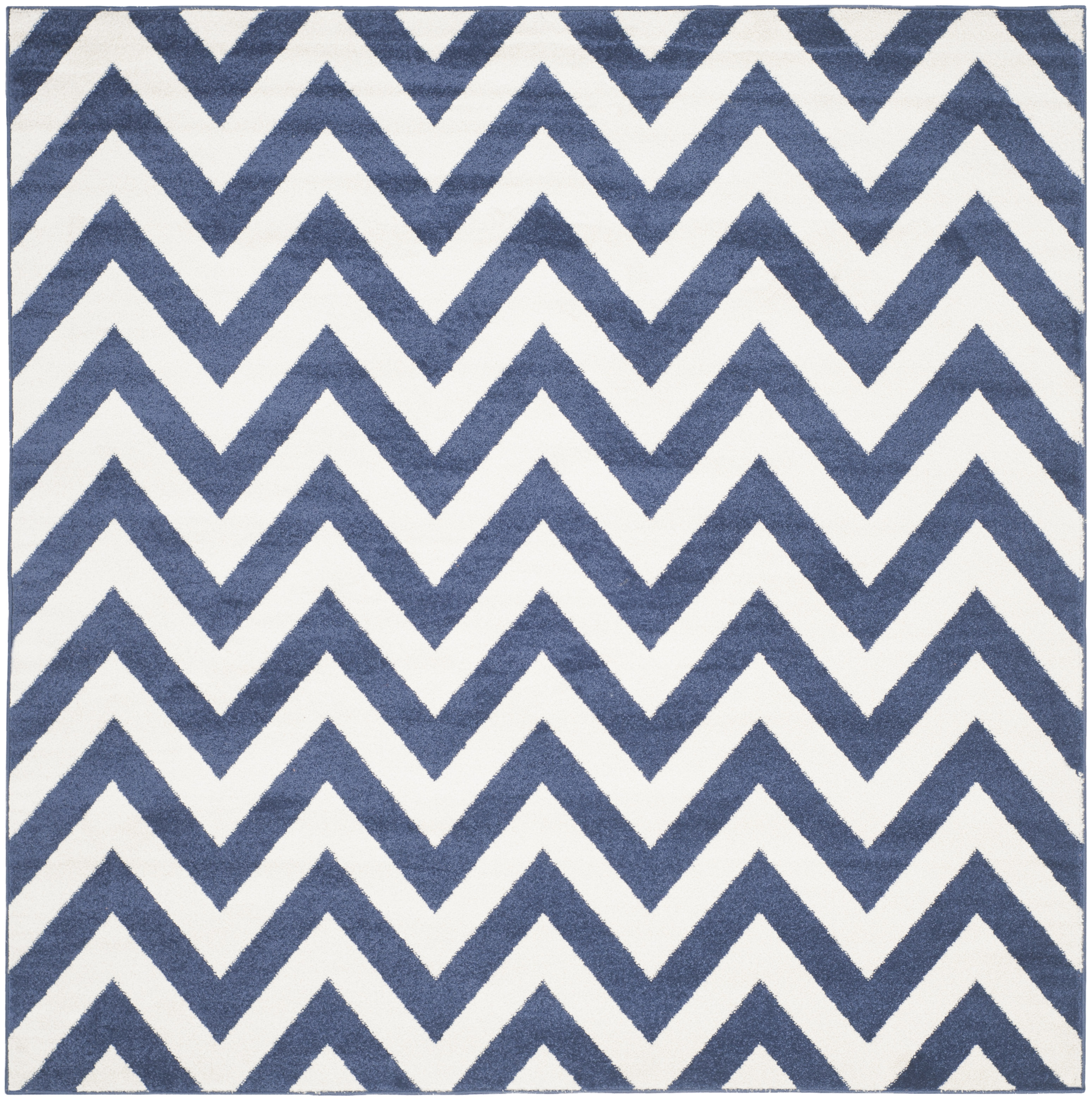 Arlo Home Indoor/Outdoor Woven Area Rug, AMT419P, Navy/Beige,  7' X 7' Square - Image 0