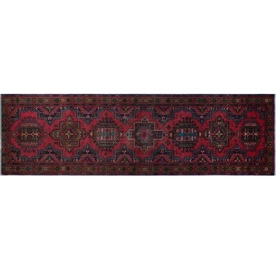 One-of-a-Kind Bertradis Hand-Knotted 1970s Brown/Red 3'5" x 11'11" Runner Wool Area Rug - Image 0
