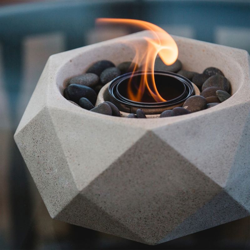 TerraFlame ® Geo Antique White Outdoor Tabletop Fire Bowl - Image 2