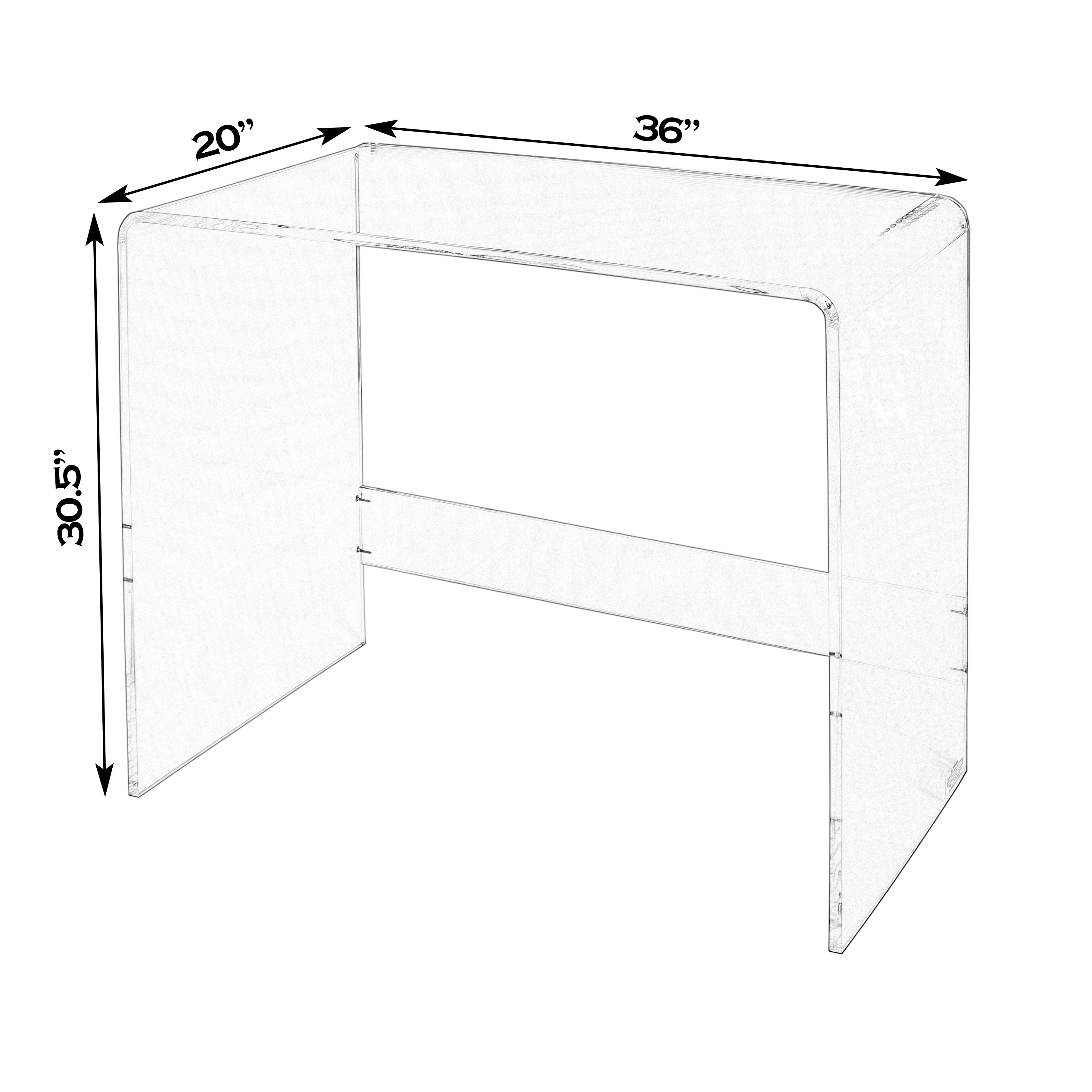 Solara Clear Acrylic Desk - Image 3