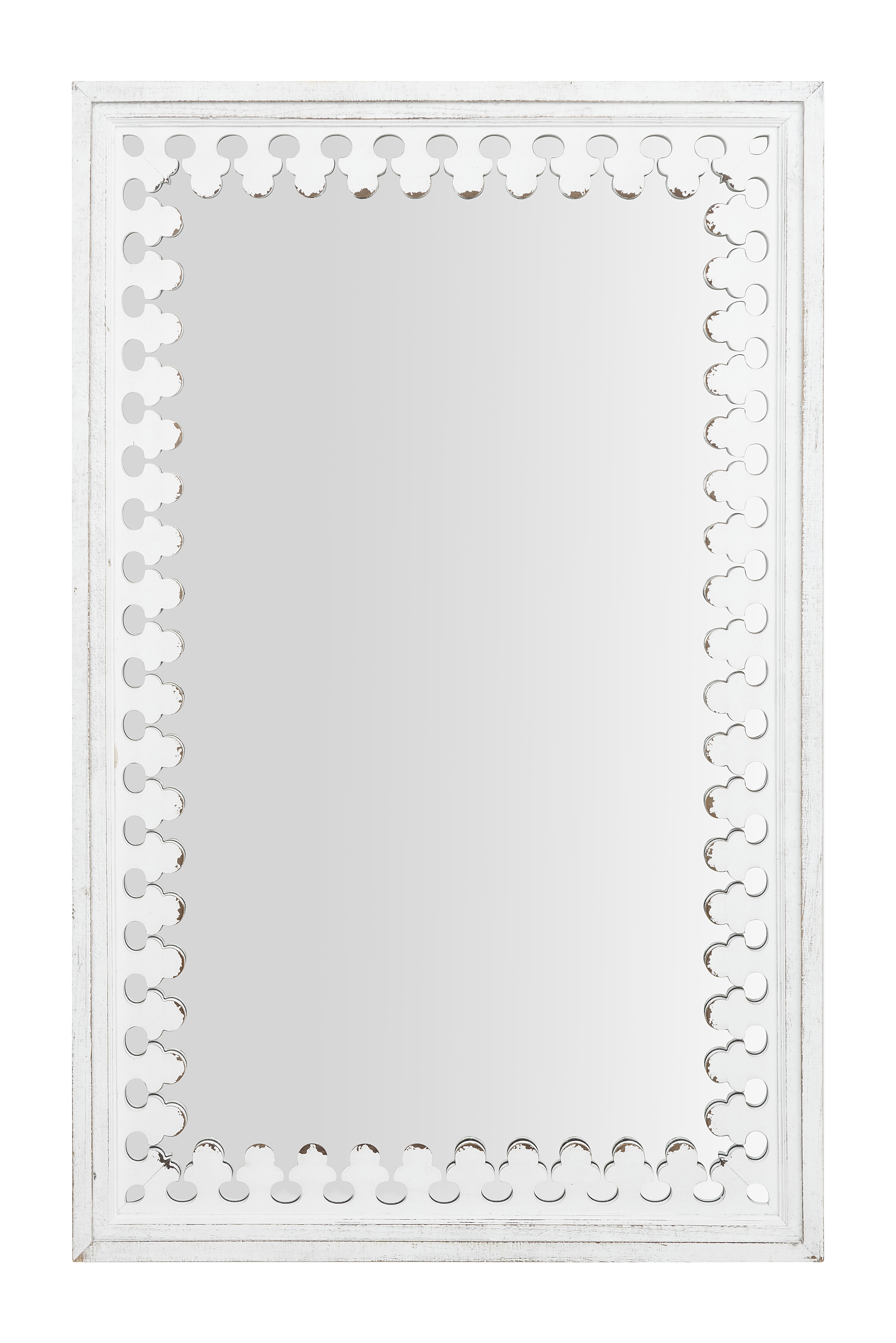 Wood Wall Mirror, White, 43.25" - Image 0