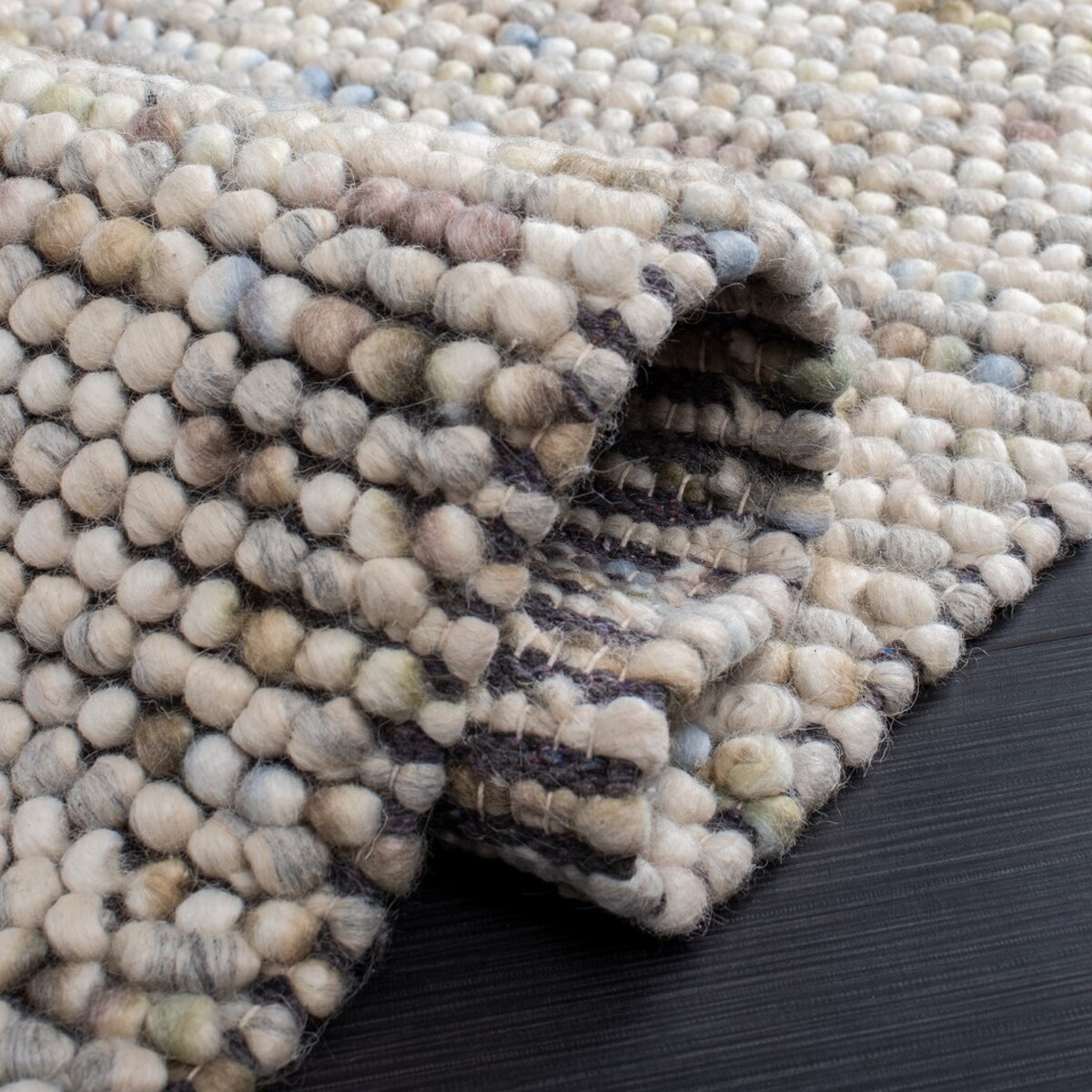 Safavieh Hand Woven Area Rug, NAT620D, Ivory/Multi, 8' X 8'  - Image 3