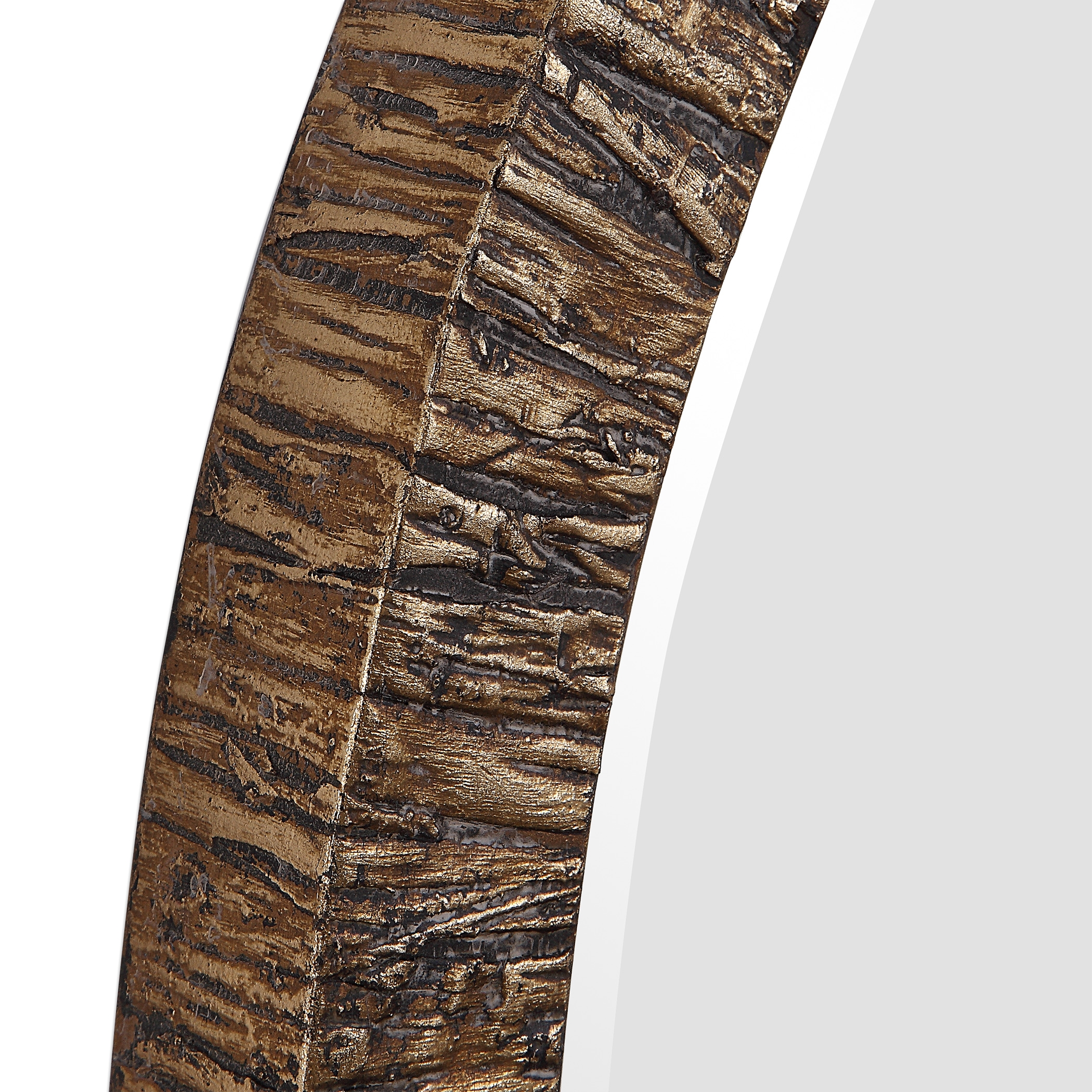Wayde Gold Bark Round Mirror - Image 3