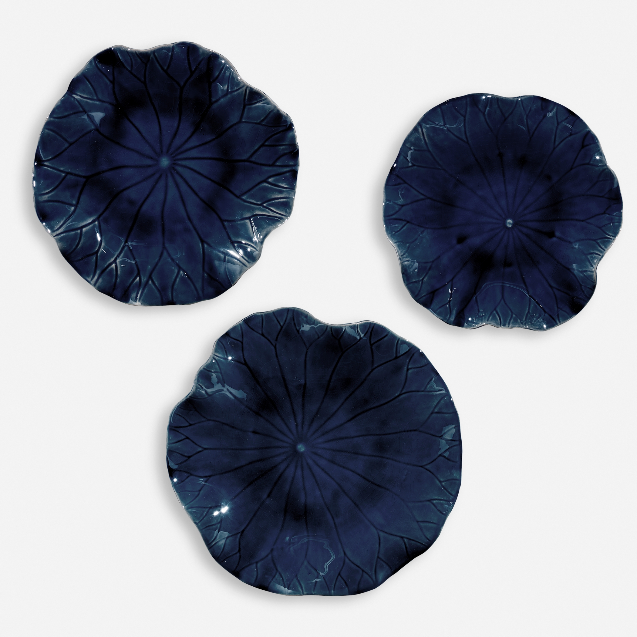 Abella Blue Ceramic Wall Decor Set/3 - Image 0