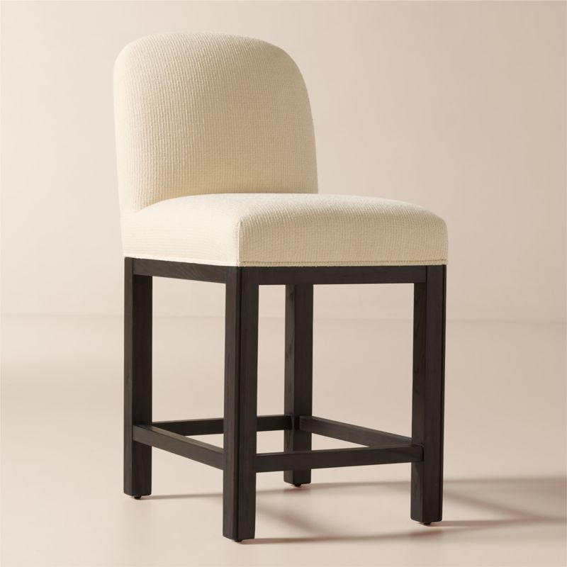 Rise White Upholstered Counter Stool - Image 4