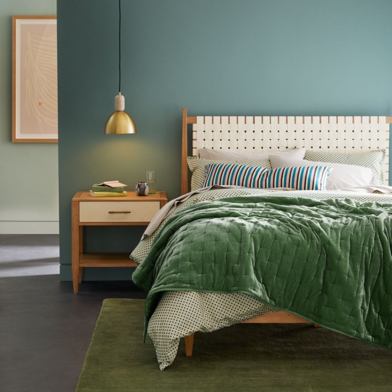 Rio White Leather and Wood King Bed - Image 1