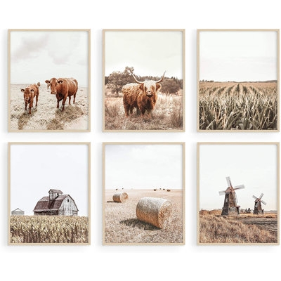 Highland Cow Art And Farmhouse Wall Decor | Cow Wall Art And Farmhouse Prints Unframed, Cow Painting, Cow Prints Wall Art, Farm Pictures Wall Decor, Cow Wall Decor - Image 0