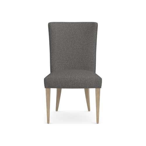 Trevor Side Chair, Standard Cushion, Perennials Performance Melange Weave, Gray, Heritage Grey Leg - Image 0