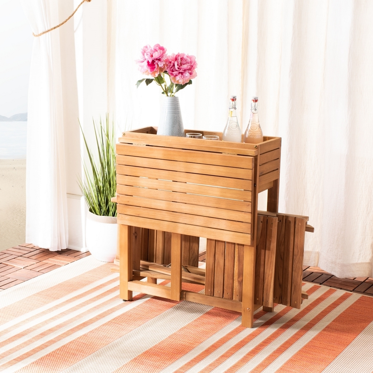 Walten Flower Shelf Bistro Set - Natural - Safavieh - Image 8