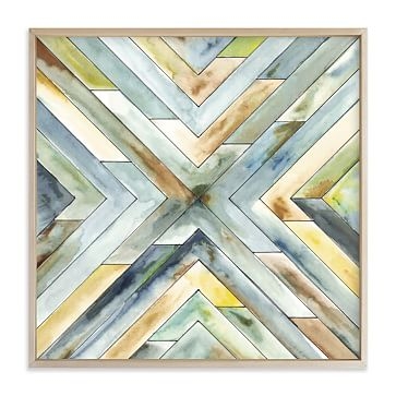 Angular Organic, Walnut Wood Frame, 16"x16" - Image 2