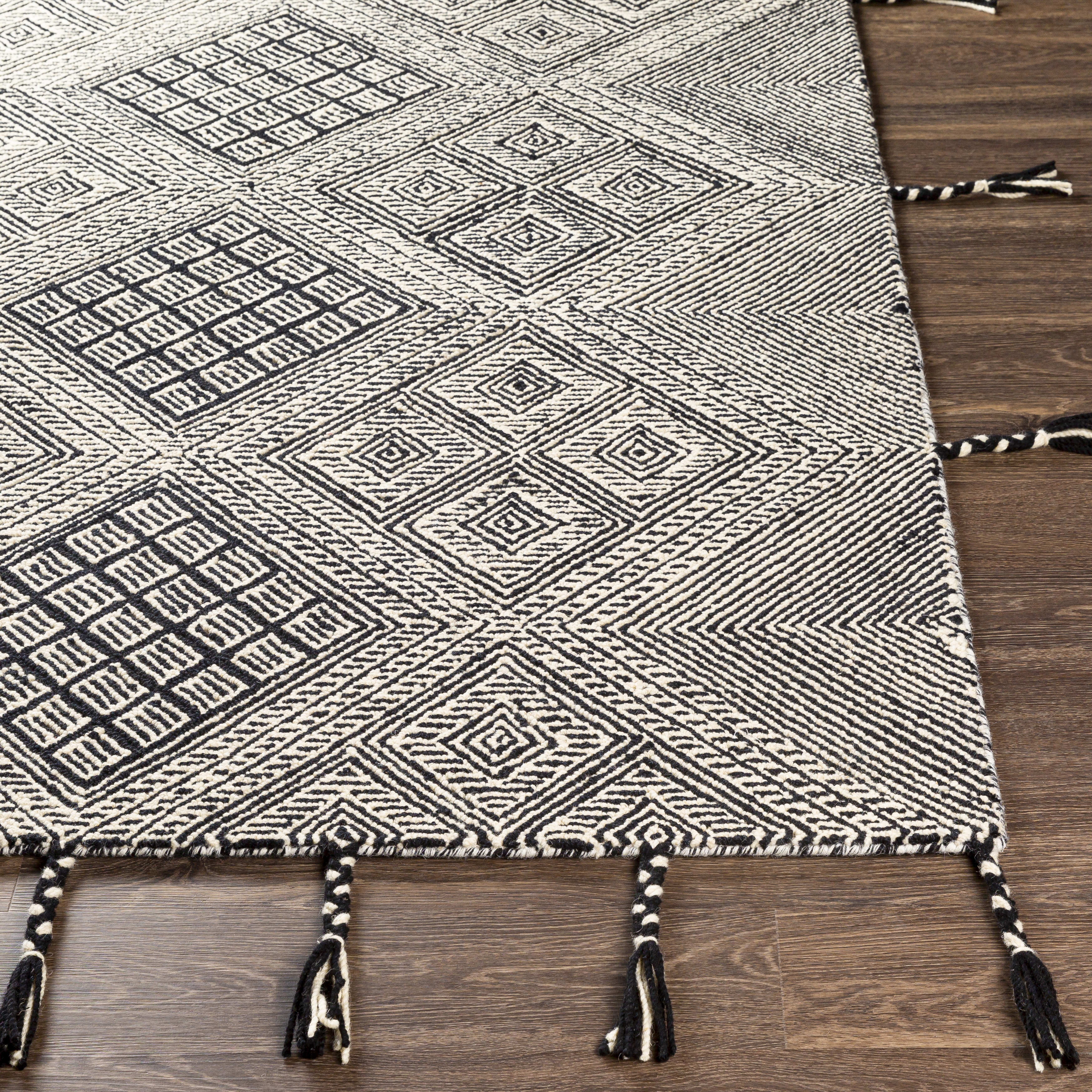 Zanafi Tassels Black Indoor 8'10" x 12' Handmade Rug - Image 2