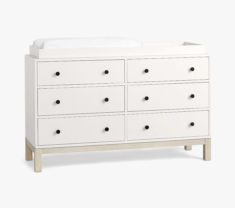 Cole Farmhouse Extra-Wide Dresser & Topper Set, Montauk White, In-Home Delivery - Image 0