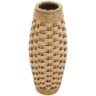 Wood And Grass Natural Weave Floor Vase - Image 0