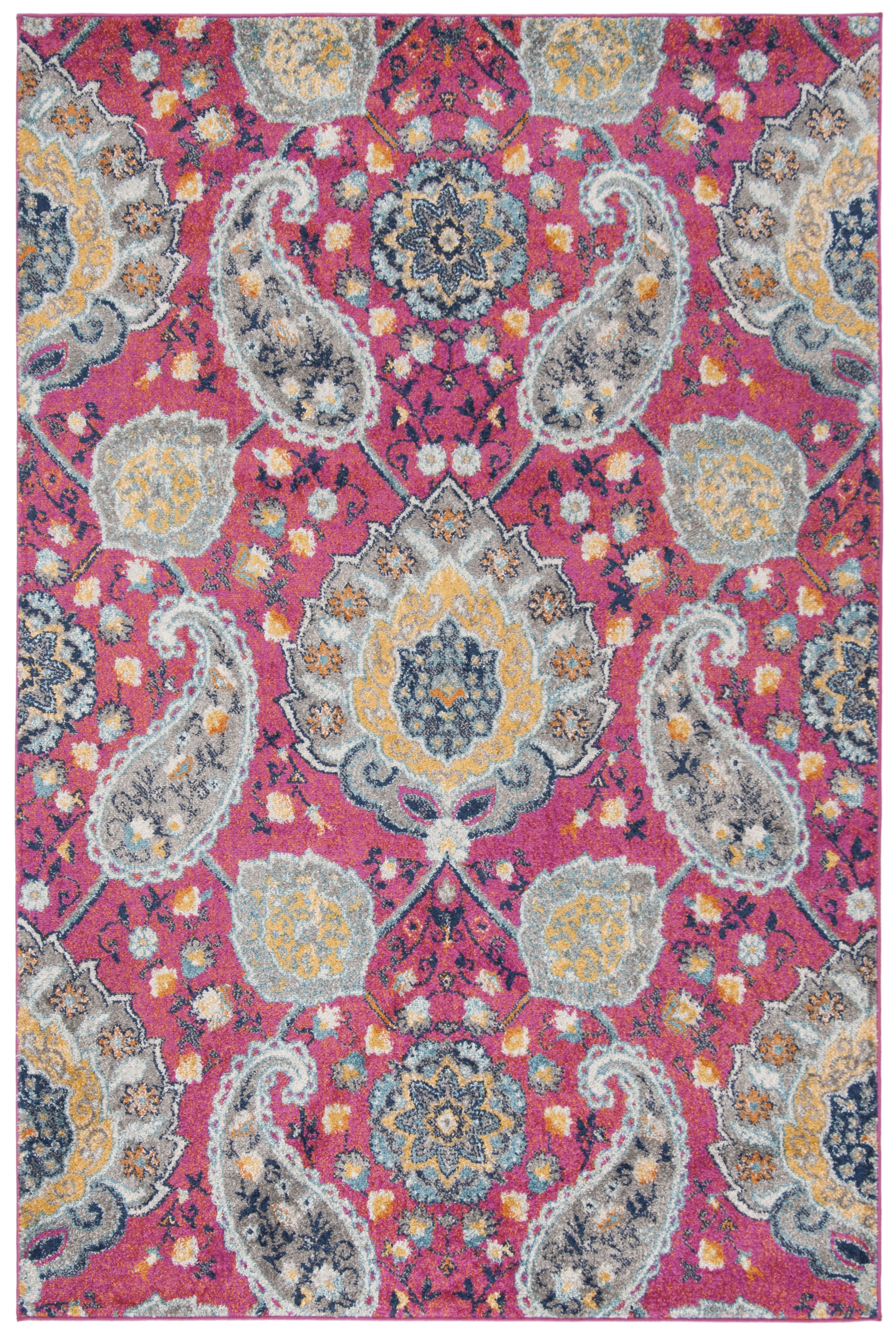 Arlo Home Woven Area Rug, MAD600A, Fuchsia/Gold,  5' 1" X 7' 6" - Image 0