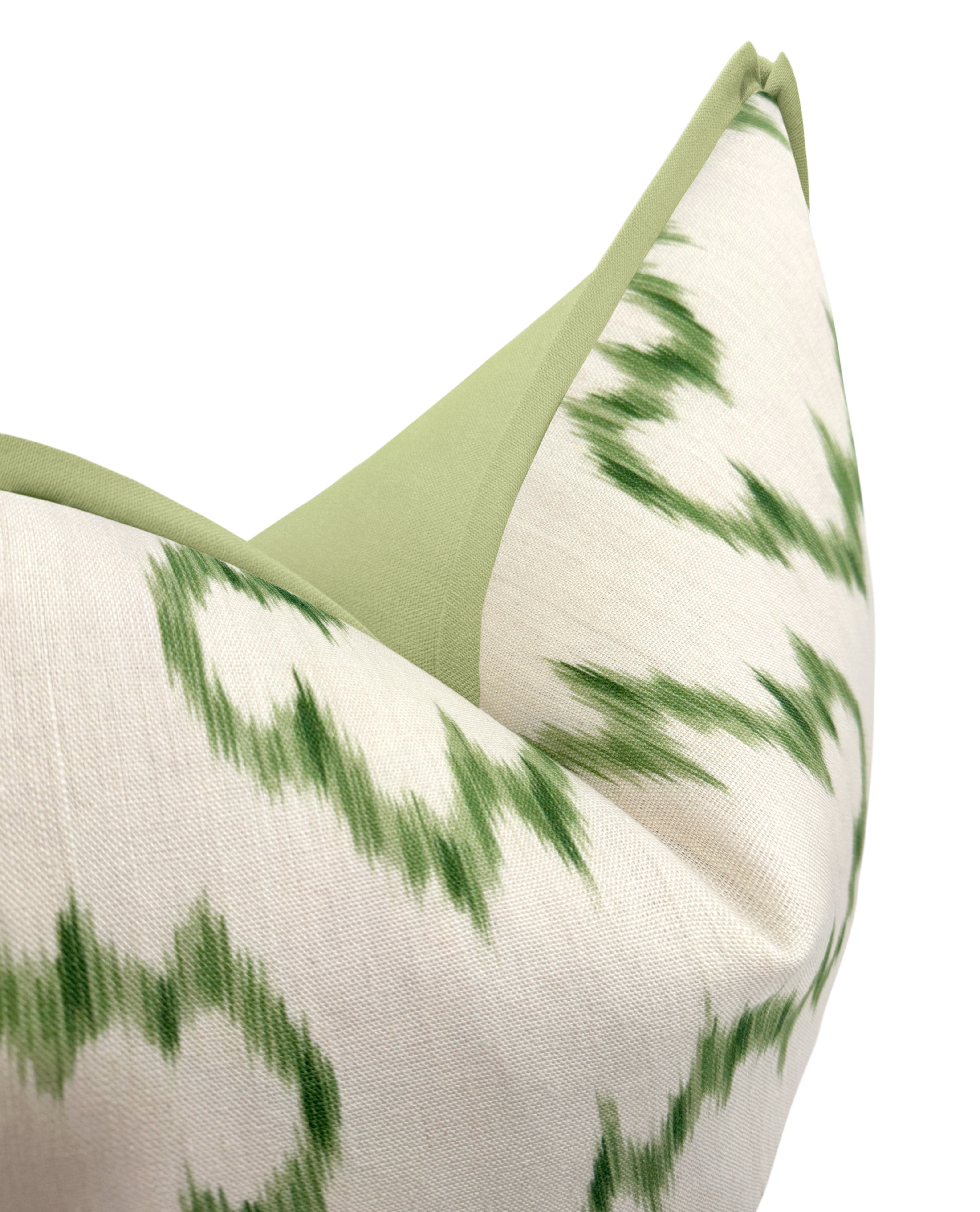 MALLORCAN IKAT // LEAF | LEE JOFA - 20" X 20" / BUTTERFLY FLANGE / Celadon - Image 0
